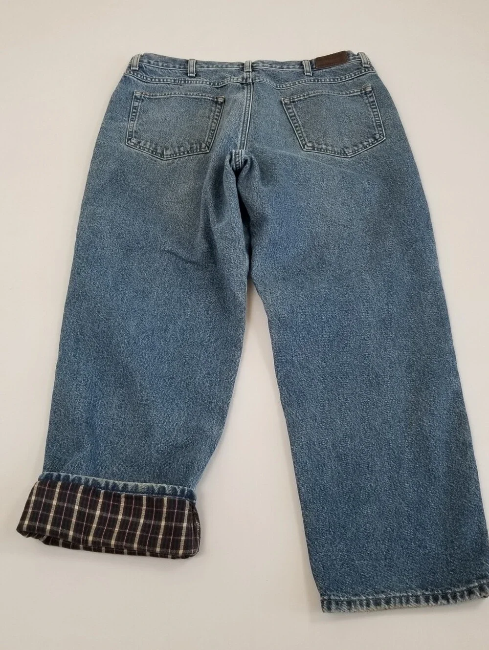 LL Bean Relaxed Fit Flannel Lined Jeans Tag 38x30 Actual 37x29.5